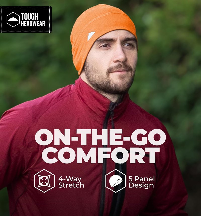 Thermal Skull Cap - Moisture-Wicking Wind-Blocking Beanie for Men | 4-Way Stretch Cycling Hat