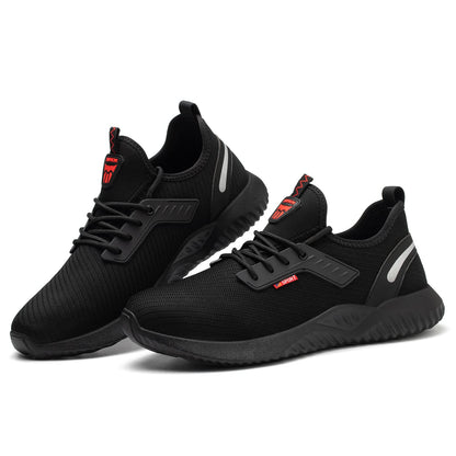 Safety Trainers Men Women Steel Toe Cap Trainers Lightweight Work Safety Shoes Breathable Non Slip Work Boots Black 10 UK