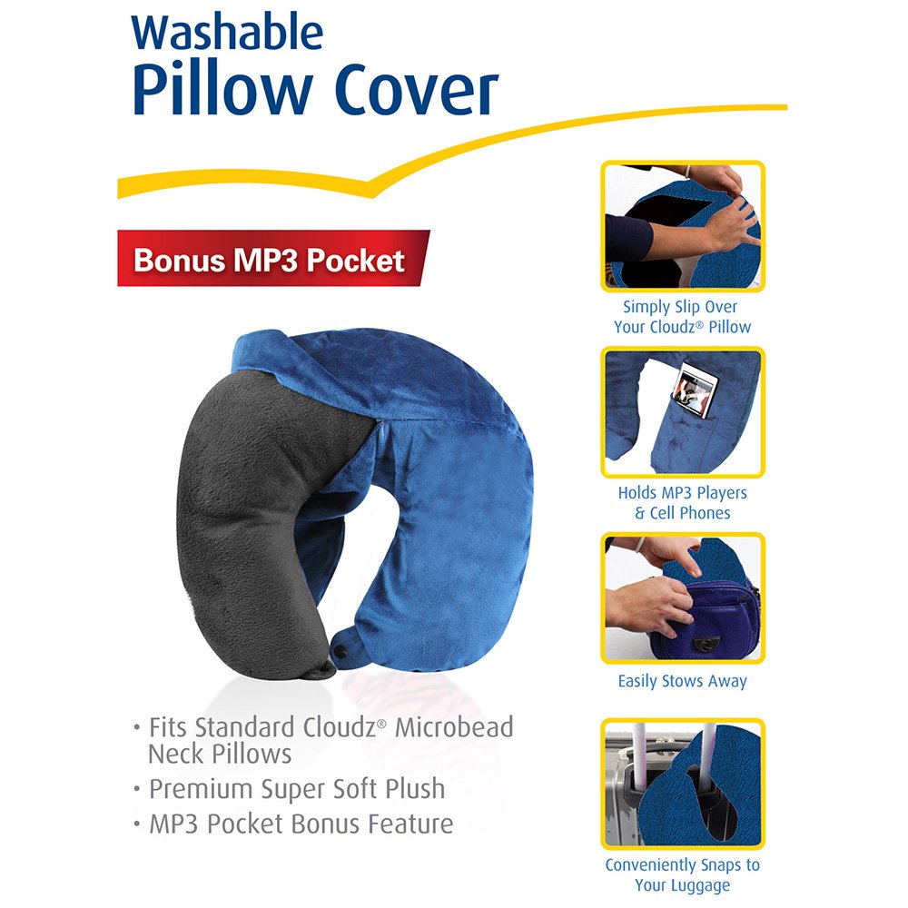 Cloudz Washable Travel Neck Pillow Cover - Blue