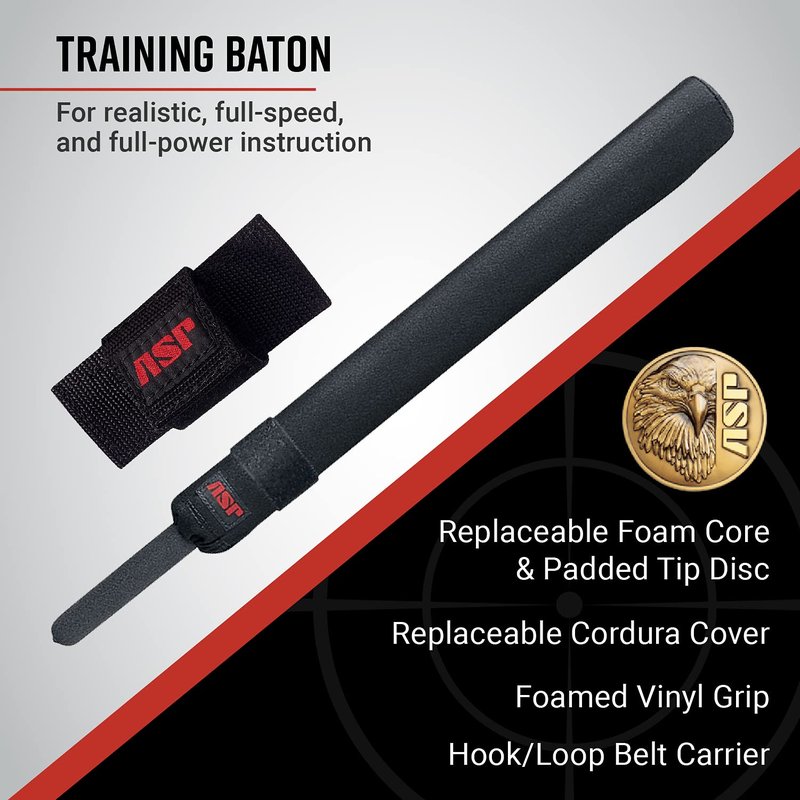 ASP, Inc. Soft Foam Training Police Baton with Carrier, 26-Inch Self-Defense Baton for Police Officers, Security Guards, and Law Enforcement, Personal Defense Equipment for Police Duty Belt
