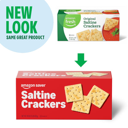 Amazon Saver, Saltine Crackers, 16 Oz (Previously Amazon Fresh, Packaging May Vary)