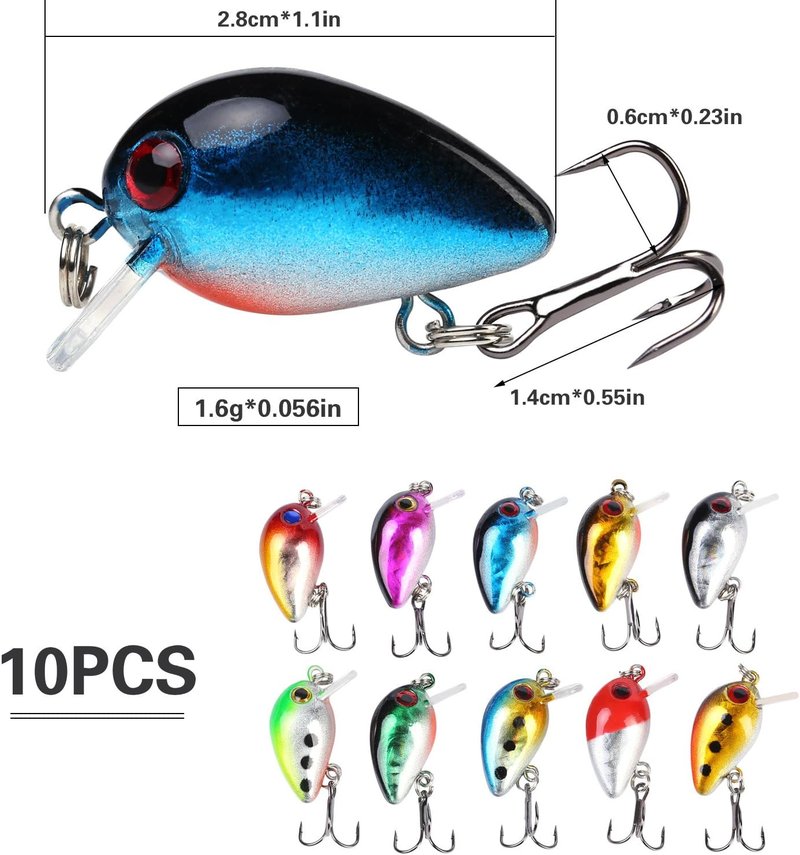 Sougayilang Fishing Lures - Life-Like Minnow VIB Bait with Treble Hook | Sinking Crankbait for Bass, Trout, Walleye