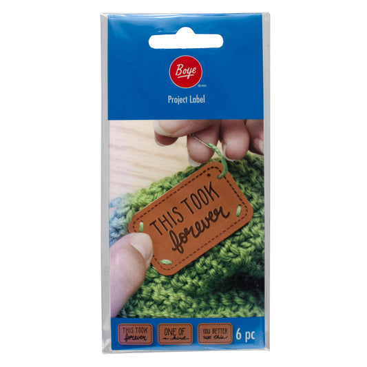 Boye Sarcastic Leather Handmade Labels for Crafts, Knitting, and Crocheting, 6 Pack