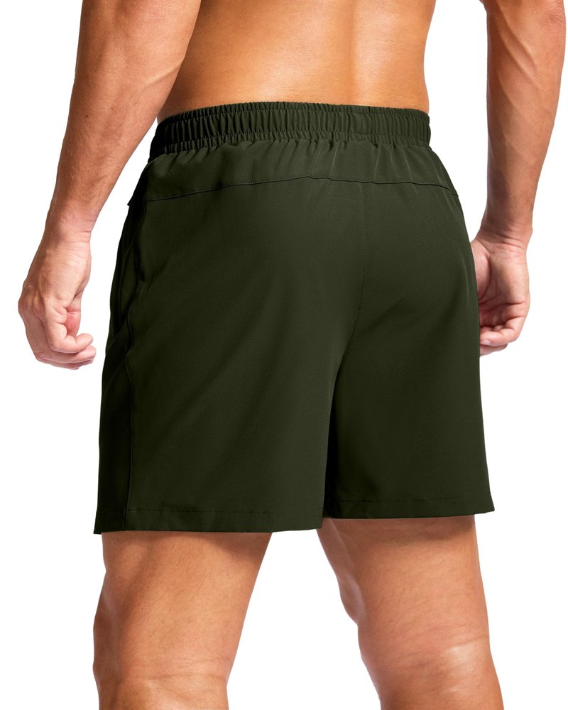 G Gradual Men's Athletic Running Shorts with Zipper Pockets Quick Dry 7"/ 5"/ 9" Workout Gym Shorts for Basketball Hiking(Olive,5M)