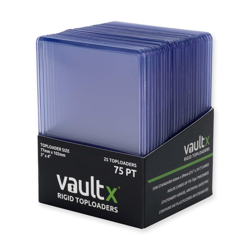 Vault X Toploaders 75pt (25 Pack), 3" x 4" Seamless Clear Rigid Card Holders for Trading Cards TCG