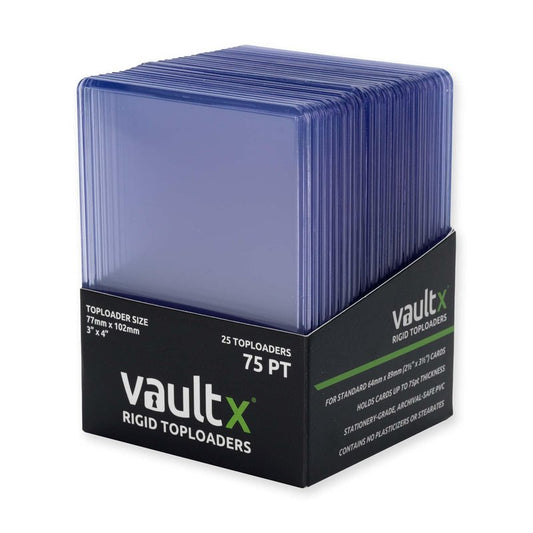 Vault X Toploaders 75pt (25 Pack), 3" x 4" Seamless Clear Rigid Card Holders for Trading Cards TCG