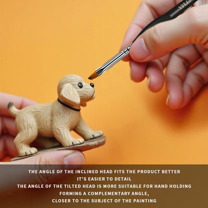 6Pcs Miniature Paint Brushes Set with Triangular Handles - for Acrylics, Oils, Watercolors & Paint by Number, Figurine(Black)