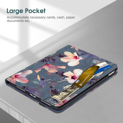 FINTIE Case for iPad (A16) 11th Generation 11 Inch (2025), iPad 10th Generation 10.9 Inch (2022), Multi-Angle Viewing Stand Cover w/Pencil Holder & Pocket, Auto Sleep/Wake, Blooming Hibiscus