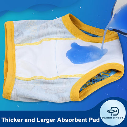 FLYISH DIRECT Potty Training Pant, 100% Cotton Absorbent Training Underwear for Toddlers Boy and Girls 6 Packs, Baby Reusable Potty Training Pants, 3 Years, Animal & Car