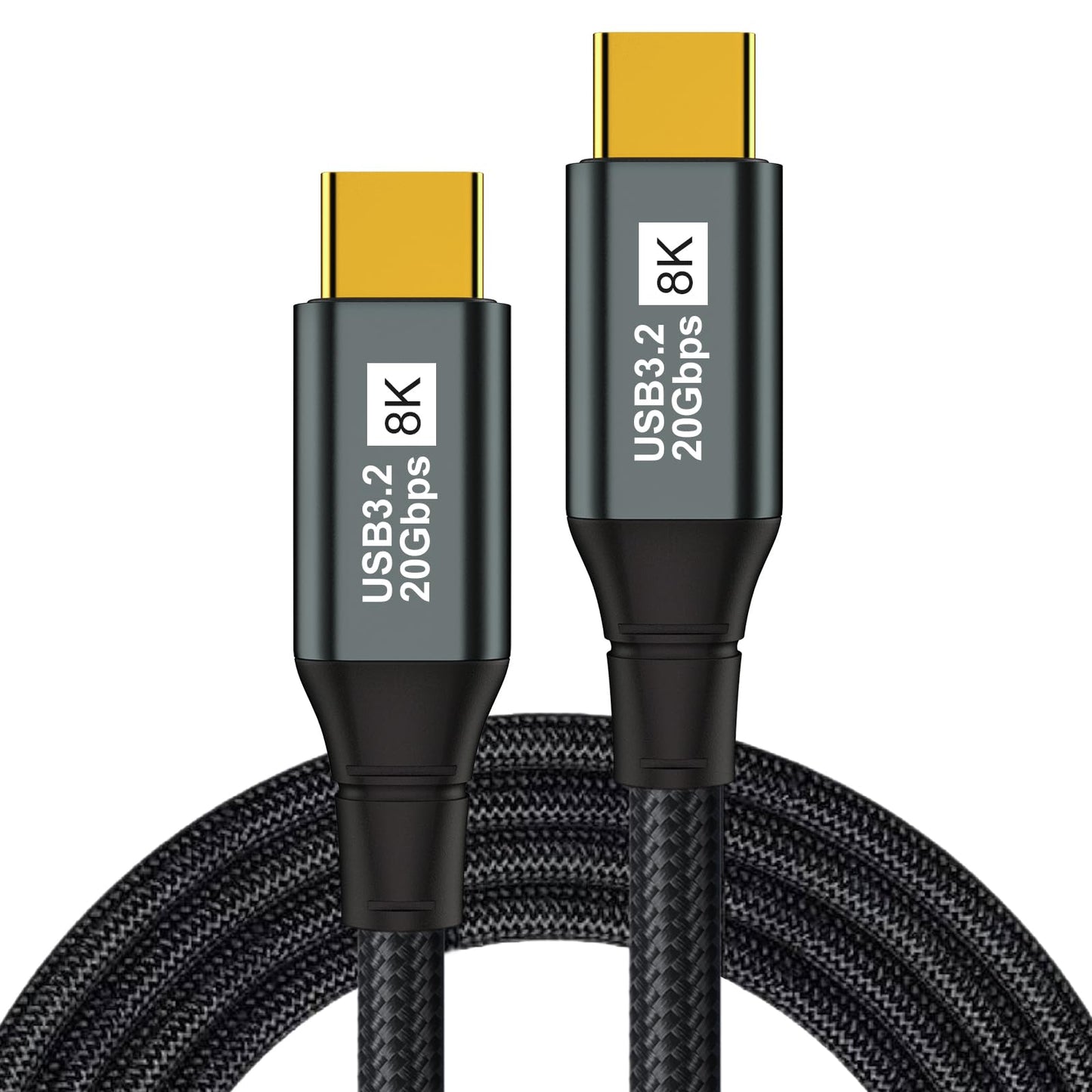 USB C Monitor Cable 10FT-8K@60Hz USB-C Video Cable-100W PD Fast Charging-USB 3.2 Gen 2 20Gbps Type-C Data Transfer, USBC to USBC Video Cable for iPhone 15/16 Plus Pro Max, MacBooks, iPad