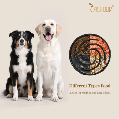 JASGOOD Slow Feeder Dogs Bowl for Large Medium Dogs,Anti-Gulping Pet Slower Food Feeding Bowls Stop Bloat,Preventing Choking