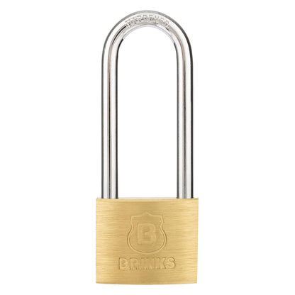 BRINKS - 40mm Solid Brass Keyed Padlock with 2.5” Shackle Clearance, (171-42001)