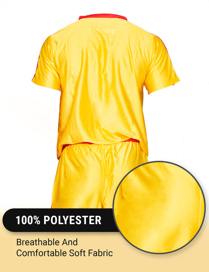 Dodgeball Average Joe's Adult Yellow Jersey Halloween Costume Set Cosplay - Officially Licensed