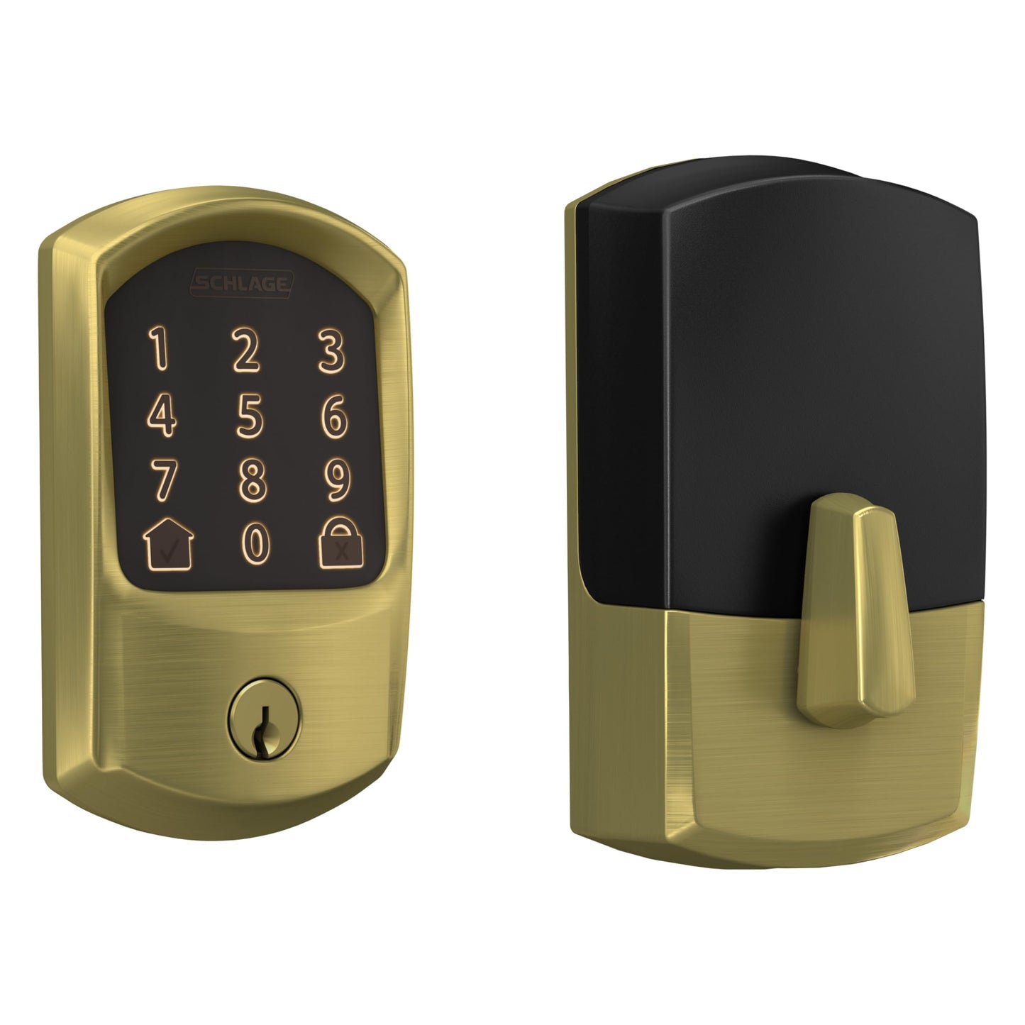 Schlage Encode Smart WiFi Deadbolt Lock for Front Door - Keyless Entry with App or Touchscreen - Works with Alexa, Hey Google, & Airbnb - Create Codes for Guests - Matte Black