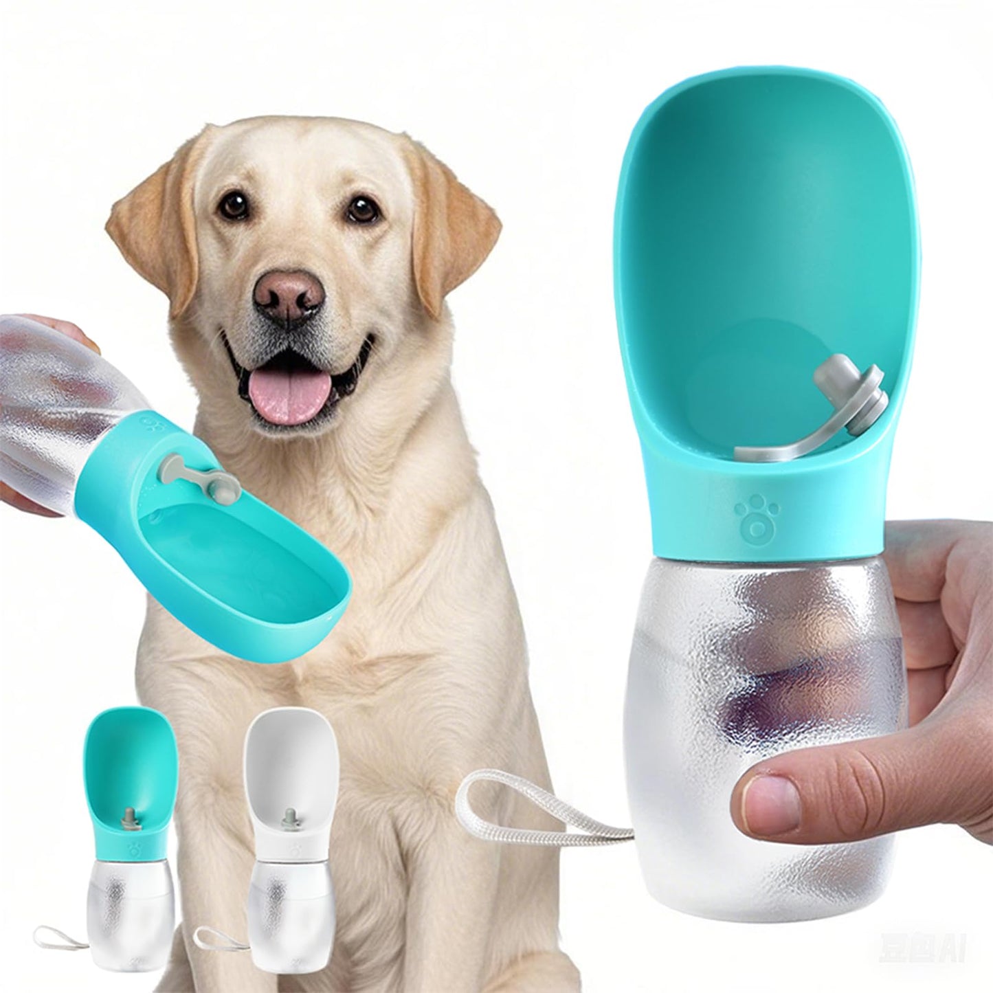 Kalimdor Dog Water Bottle,Leak Proof Portable Puppy Water Dispenser with Drinking Feeder, Dog Walking Accessories for Pets Outdoor Walking, Hiking, Travel, Food Grade Plastic