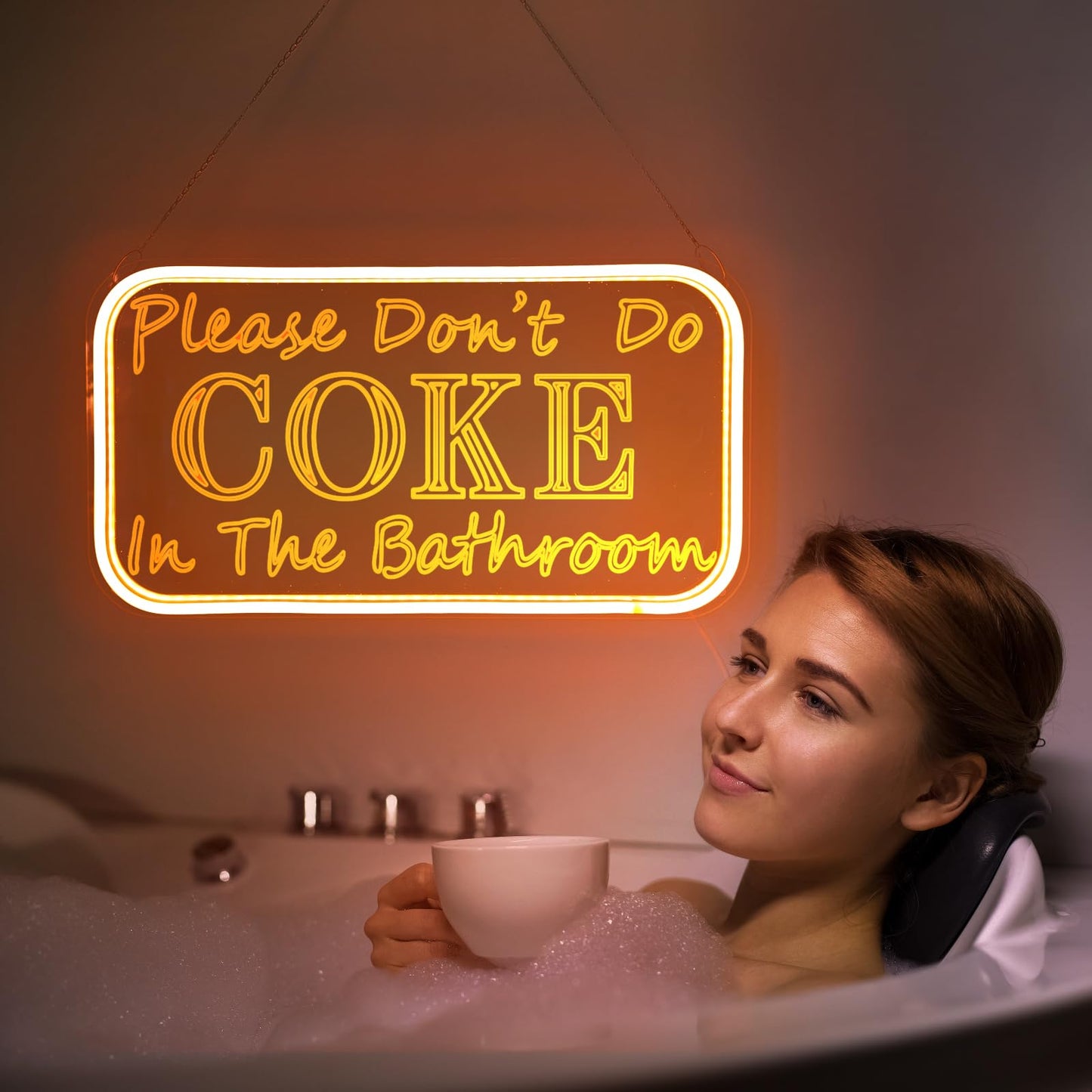 Please Don 't Do Coke in The Bathroom Neon Sign for Wall Decor, Neon Light Sign With Adjustable Brightness, Light Up Sign for Party Decor, Bathroom, Halloween Funny Neon Signs