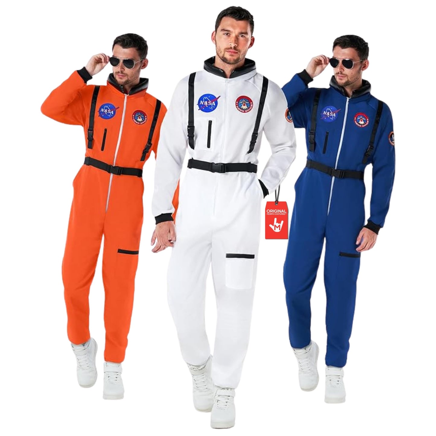 Morph Astronaut Costume Adult, White Space Suit Men, Mens Halloween Costume Astronaut Suits, Nasa Costumes Adult, Medium