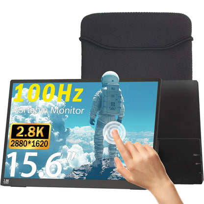 Portable Monitor Touchscreen, 15.6''Laptop Screen Extender, FHD IPS Touch Screen, Travel Monitor with Kickstand & Speaker, HDMI USB C External Monitors for Laptop Phone Computer Xbox Switch