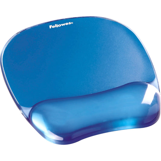 Fellowes Crystals Gel Mouse Pad Wrist Rest - Blue (91141)