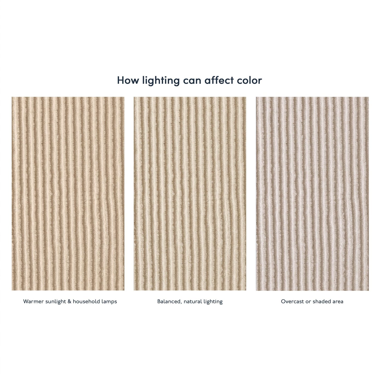 Revival Rugs Stripe 8'x10' Area Rugs for Living Room Bedroom Dining Room - Washable, 100% Recycled, Oeko-TEX Certified, Modern, Medium Pile, Beige, Cream