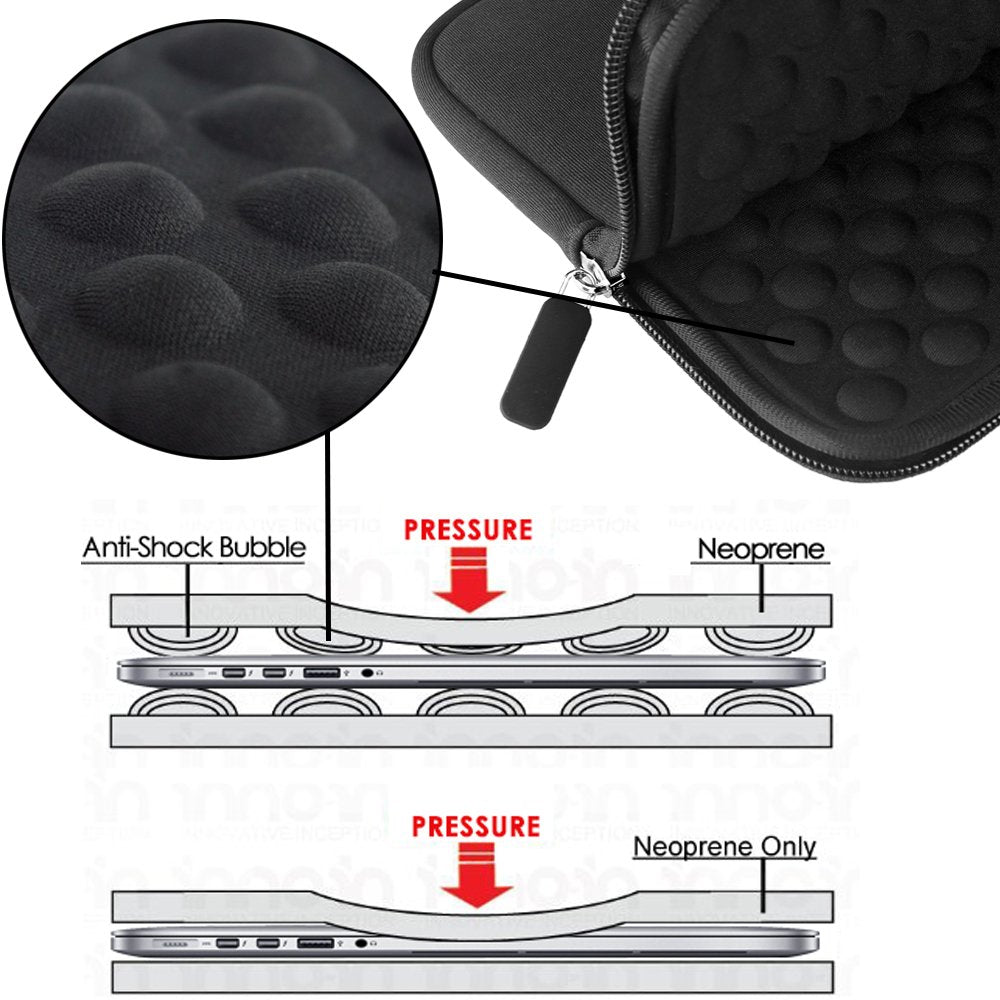 Lacdo Shockproof External USB CD DVD Writer Blu-Ray & External Hard Drive Neoprene Protective Storage Carrying Sleeve Case Pouch Bag With Extra Storage Pocket for Apple MD564ZM/A USB 2.0 SuperDrive / Apple Magic Trackpad / SAMSUNG SE-208GB SE-208DB SE-218
