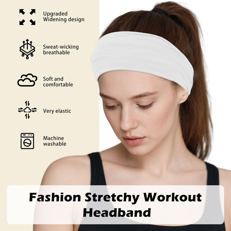 Headbands for Women, 12PCS Wide Stretchy Sports Hair Bands, Elastic Soft Fashion Head Bands, Non-Slip Running Sweatbands for Fashion, Washing Face, Workouts, Yoga, Daily Use