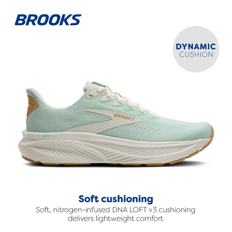 Brooks Women’s Ghost 17 Neutral Running Shoe - Honeydew/Coconut/Taffy - 8.5 Medium