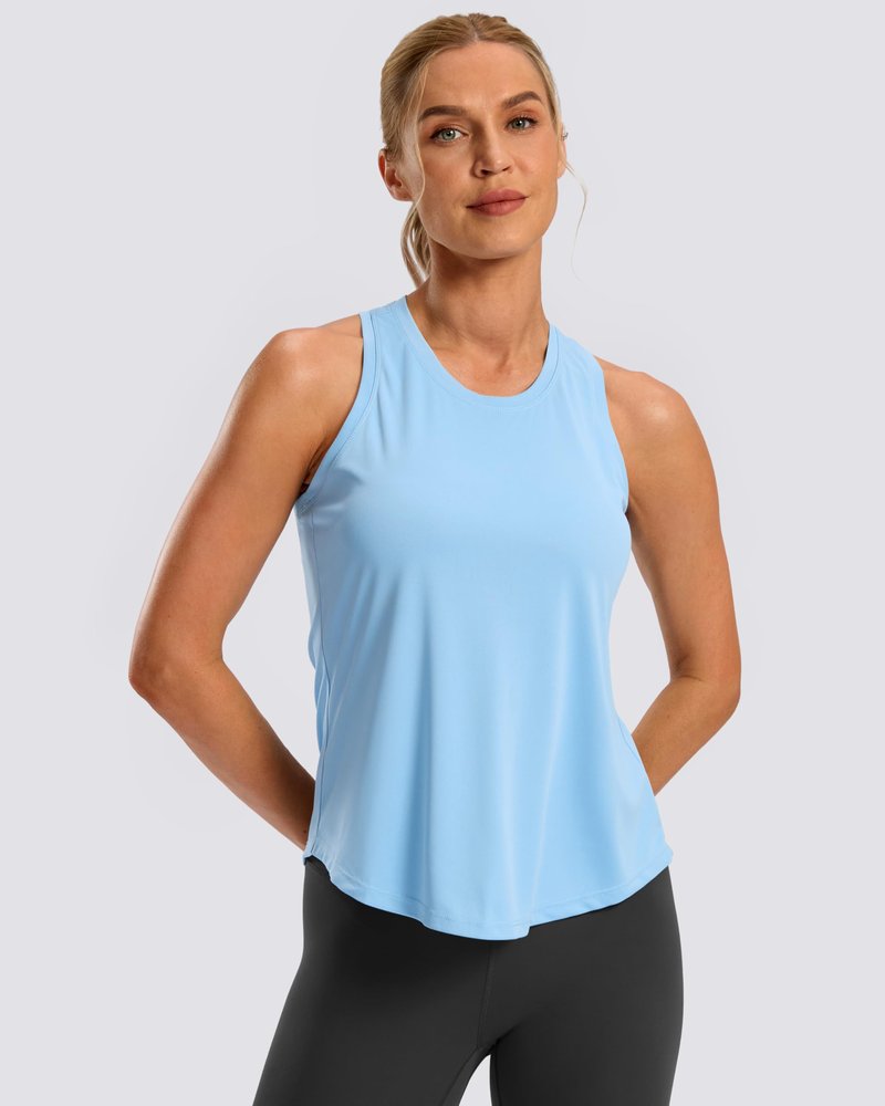 G Gradual Women's Workout Tank Tops Racerback Athletic Yoga Tops Loose Fit Sleeveless Running Gym Sports Shirts for Women(Haze Blue,S)