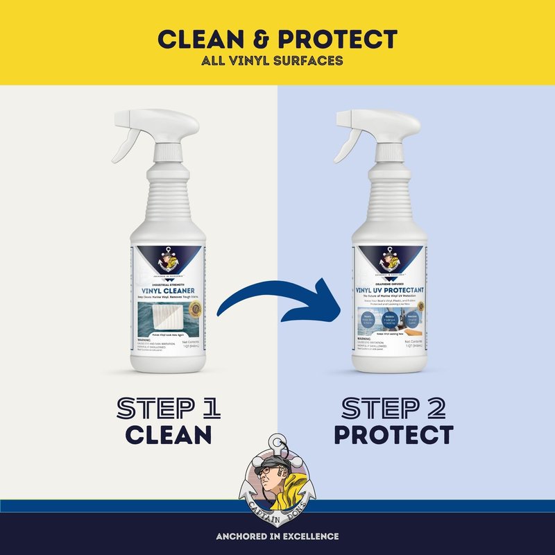 Captain Don's Industrial Strength Boat Cleaner, 32 OZ - Vinyl Boat Seat Cleaner, Boat Upholstery Cleaner, Boat Cleaning Supplies, Boat Carpet Cleaner, Deep Cleans Boat Vinyl & Removes Tough Stains
