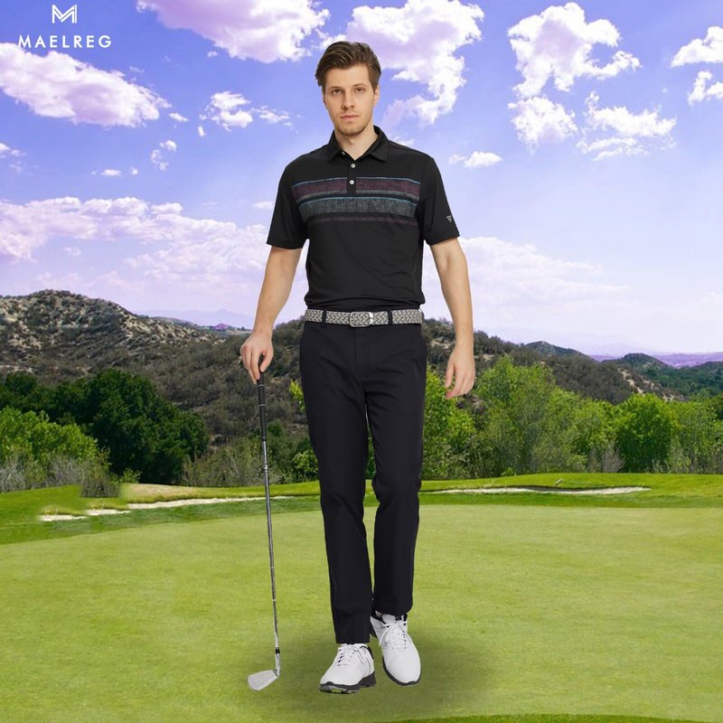 M MAELREG Dress Pants for Men Straight Fit Stretch Quick Dry Lightweight 5 Pockets Business Casual Golf Pants Men Black