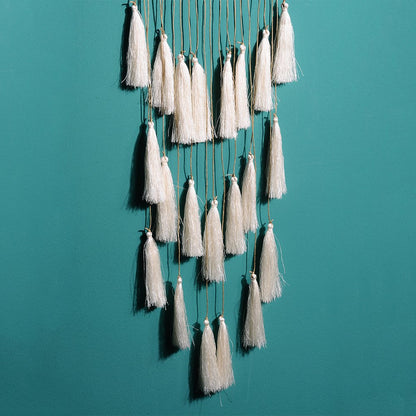 Artilady Macrame Dream Catchers for Bedroom - Tassel Wall Hanging Handmade Dreamcatchers Home Decor with Tassel Feather Ornament Craft Blessing Gift (Beige)