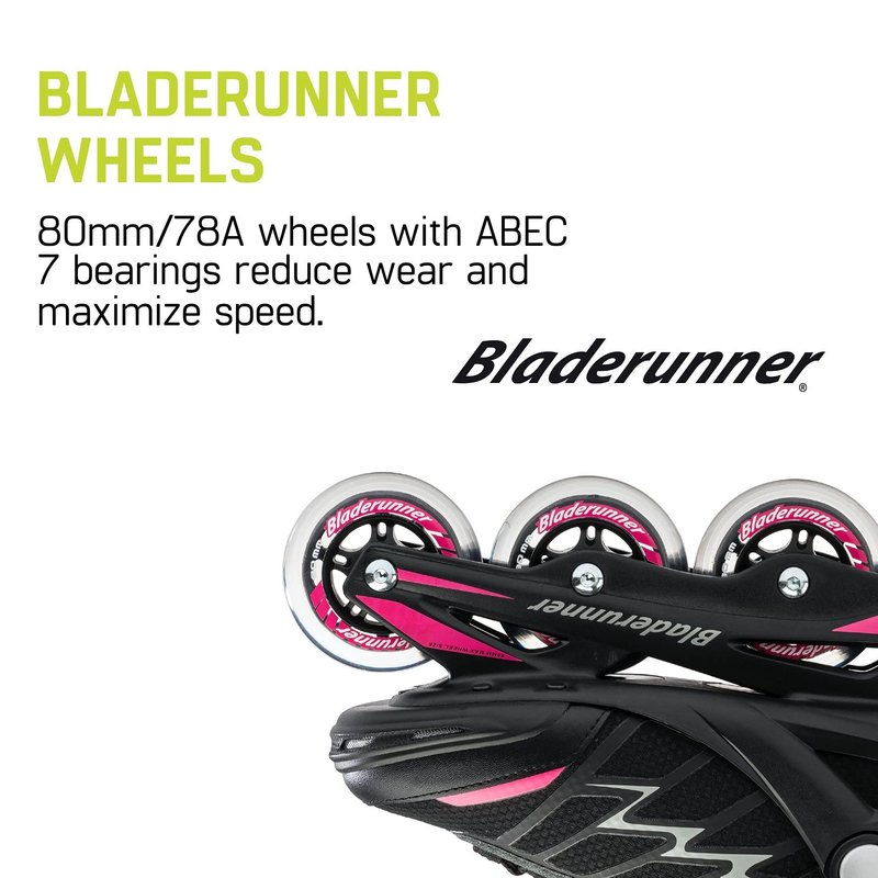 Bladerunner by Rollerblade Advantage Pro XT Women's Adult Fitness Inline Skate, Black/Pink, US 8