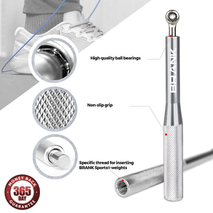 BRANK SPORTS® Speed rope set incl. 3 steel spare cables | Ideal for Crossfit, fitness, boxing and easy double under | Jump ropes for fitness women and men premium bearing balls | Unbreakable handles