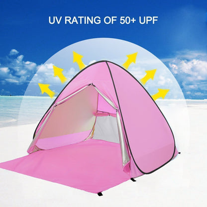 Eplze Automatic Pop Up Beach Tent Instant Portable Quick Sun Shelter for 2-3 Persons (Pink)