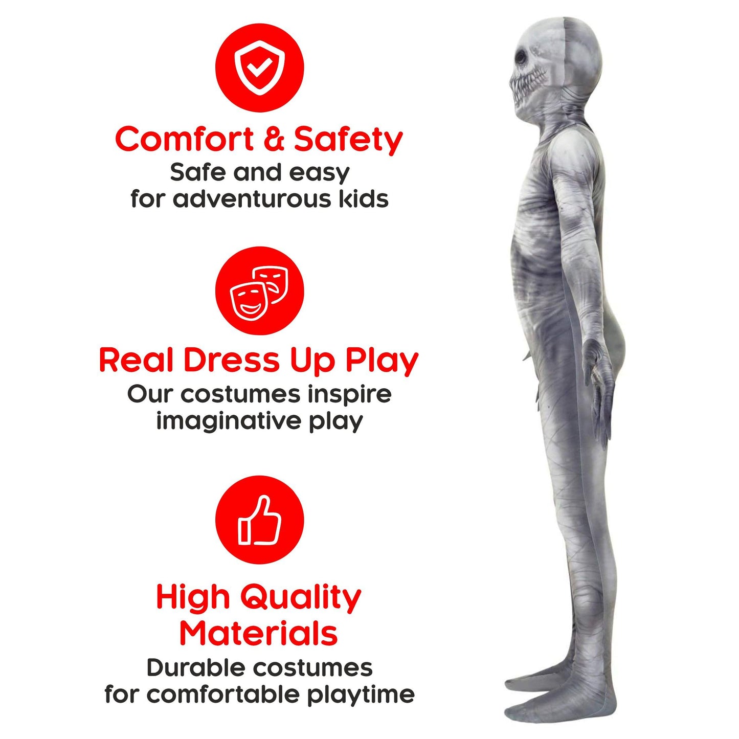 Morphsuits The Rake Kids Halloween Costume, Scary Boys, Fun Dress-Up Outfit for Halloween Parties, Large