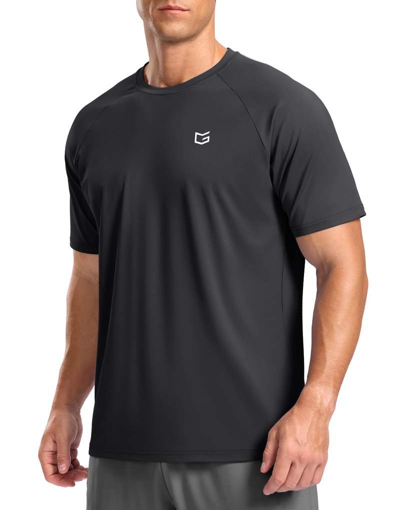 G Gradual Men's Athletic Workout T-Shirts Moisture Wicking Cooling Running Shirts Short Sleeve Performance Tee for Gym Tennis(Dark Grey,M)