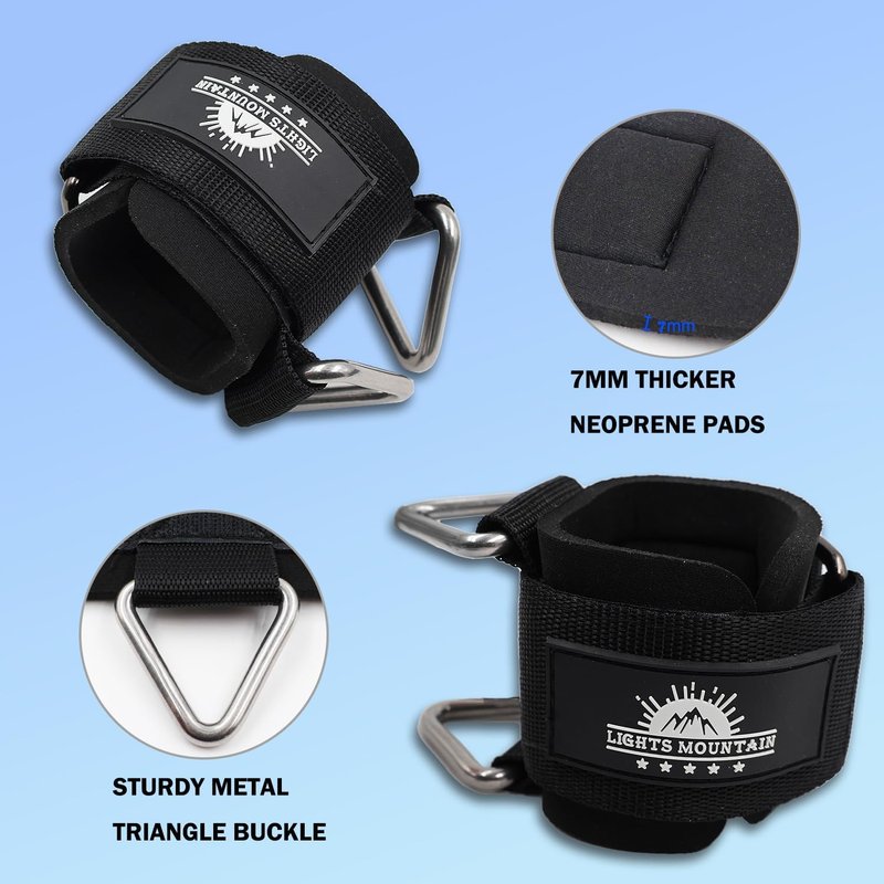 Wrist Cuffs for Cable Machines - Padded Adjustable Straps for Lateral Raises & Tricep Pushdowns | Strength Training Gear