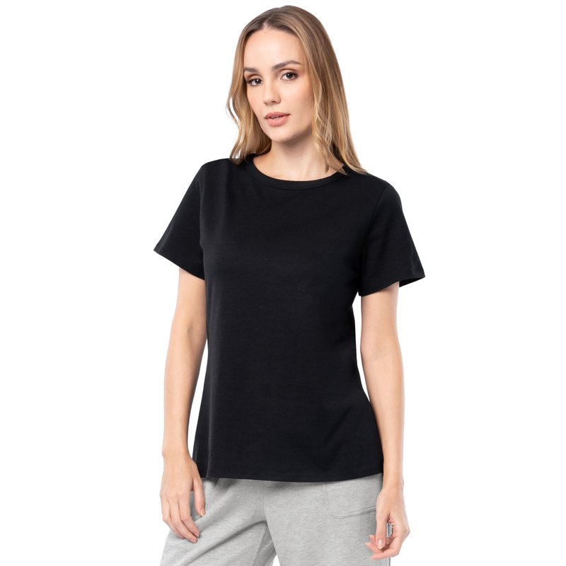 Fruit of the Loom Women's Short Sleeve Crew Neck T-Shirt, 2 Pack, Grey Heather/Black, Large