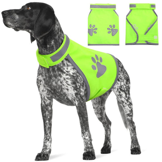 SUNFURA Dog Reflective Safety Vest, High Visibility Adjustable Dog Hunting Harness Vest for Outdoor Activity & Night Walking, Breathable Pet Jacket for Small Medium Large Dogs (Green, XXL)