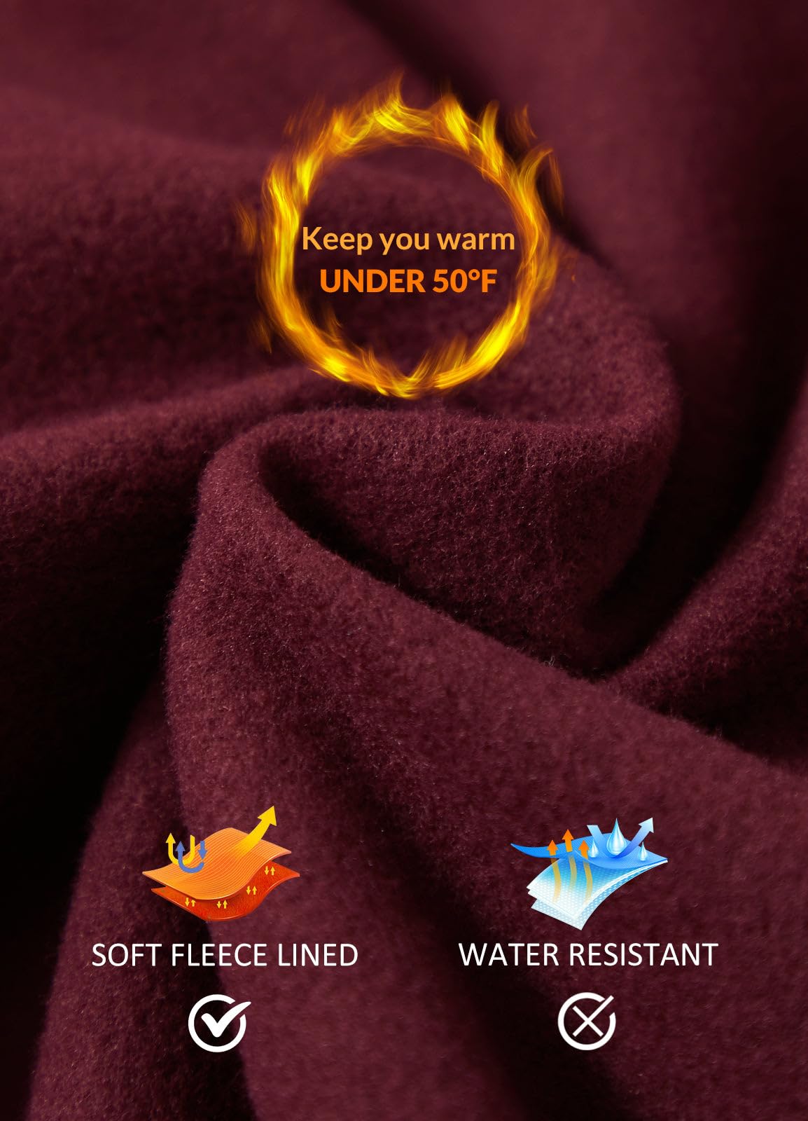 baleaf Winter Clothing for Women Leggings Fleece Lined Tights Thermal Warm Thick Yoga Pants Cold Weather Gear Ruby Wine XXXL