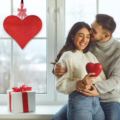 AKEROCK Valentines Day Door Decorations, 3D Heart Shaped Wooden Hanging Sign for Valentines Decorations or Wall Decor
