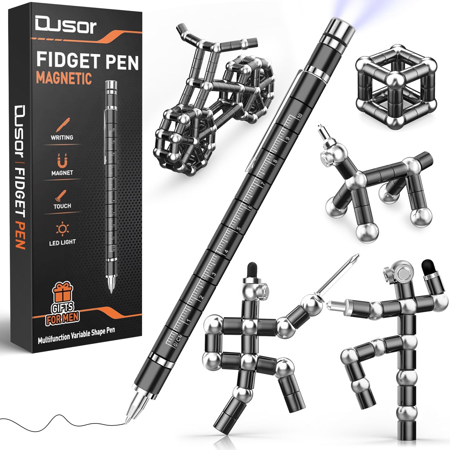 Dusor Gifts for Men, Magnetic Fidget Pen, Birthday Gifts for Men Women, Stocking Fillers for Men Kids, Mens Gifts for Christmas, Secret Santa Gifts, Dad Gifts for Him, Gifts for Teenage Girls Boys