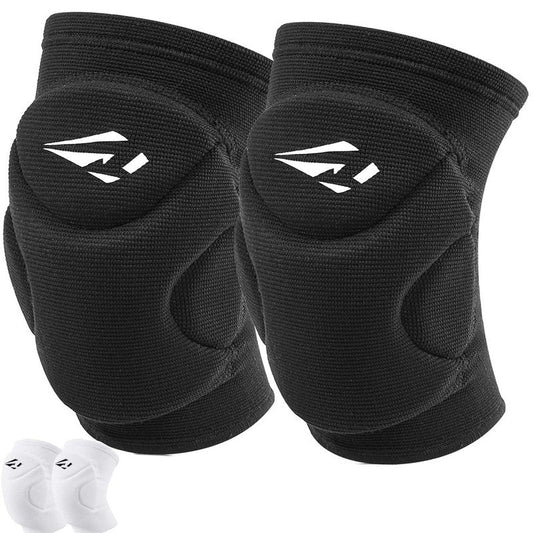 Rawxy Volleyball Basketball Knee Pads with High Shock Absorbing Cushion Wider Coverage Padding, Dance Riding Protector for Adult Junior Youth Men Women Boy Girls (black, Small)
