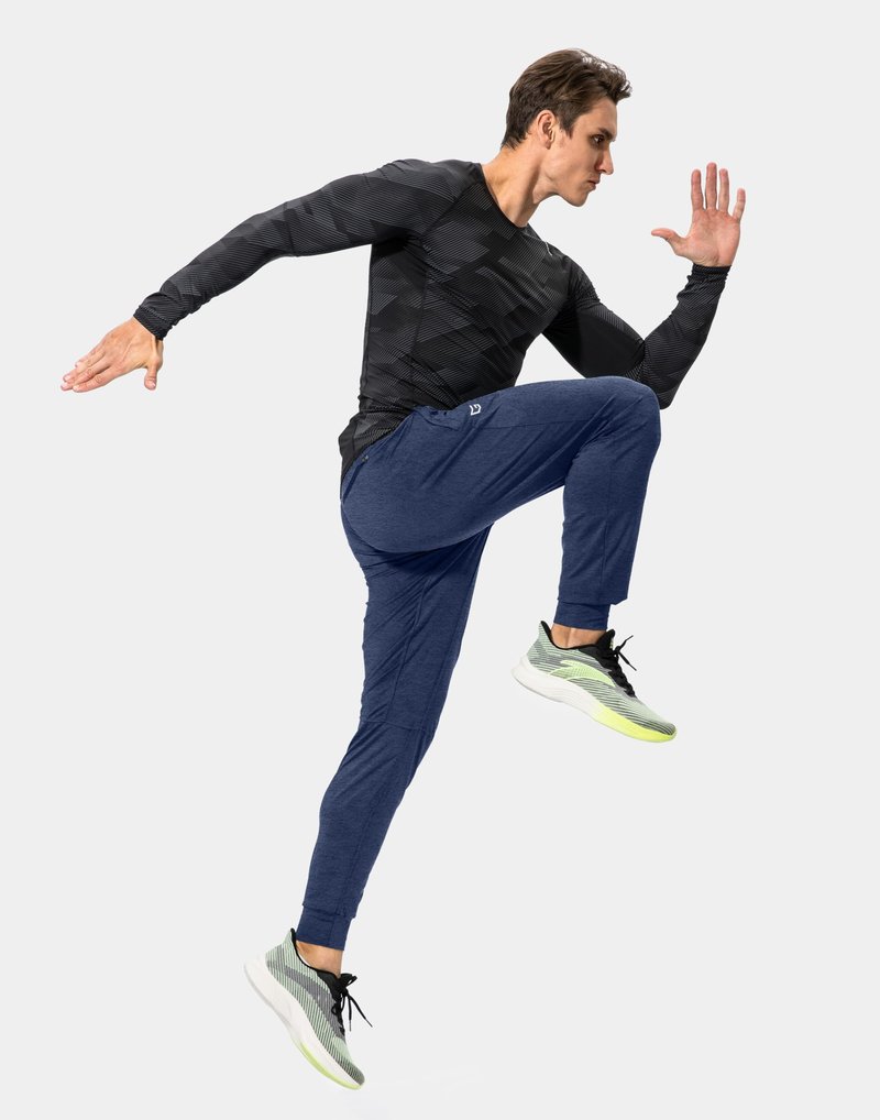 G Gradual Men's Sweatpants with Zipper Pockets Athletic Pants Traning Track Pants Joggers for Men Soccer, Running, Workout(Heathered Academy Blue,M)