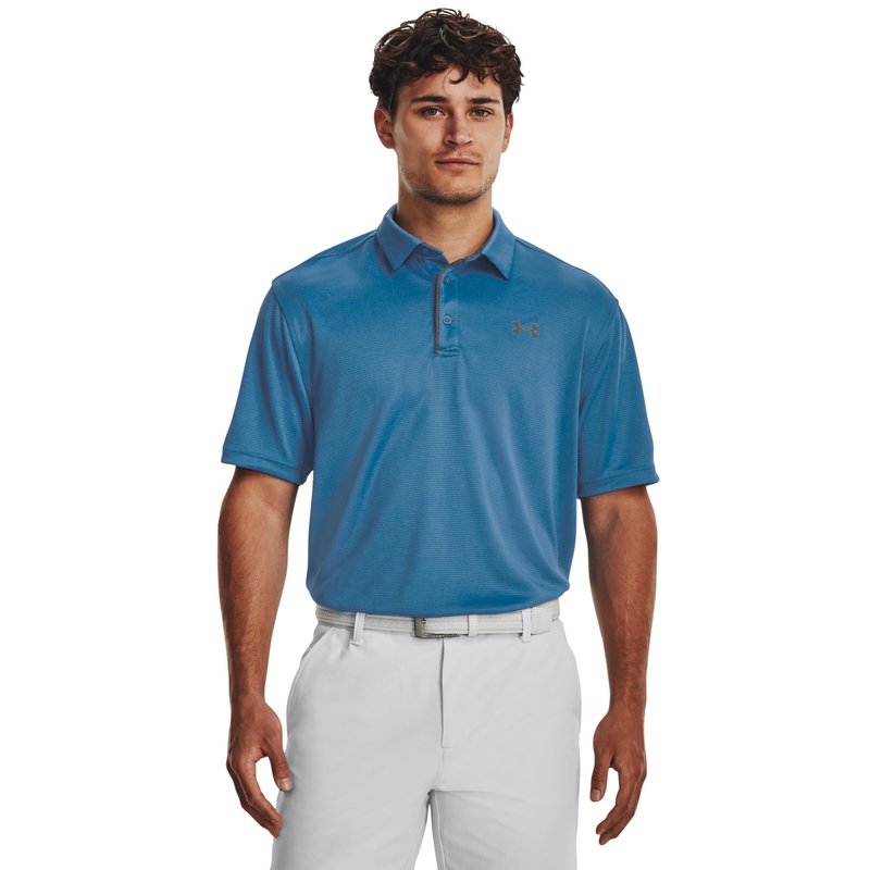 Under Armour Men's Tech Golf Polo, (466) Cosmic Blue / / Pitch Gray, X-Large