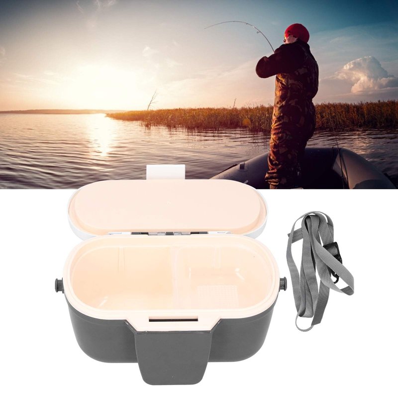 Worm Bait Holder Insulated Plastic Bait Earth Worm Holder Fishing Bait Case Fishing Tackle Container with Strap Bait Storage Easy to Reach Other Fishing Tools and Accessories