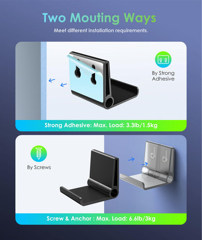 6 Pack Foldable Controller Wall Mount Holder for Xbox PS5 PS4 PS3 Switch Pro Strong Adhesive/Screw Upgraded Controller Stand Hanger with Anti-slip Pad Universal Gaming Remote, Headphone Accessories