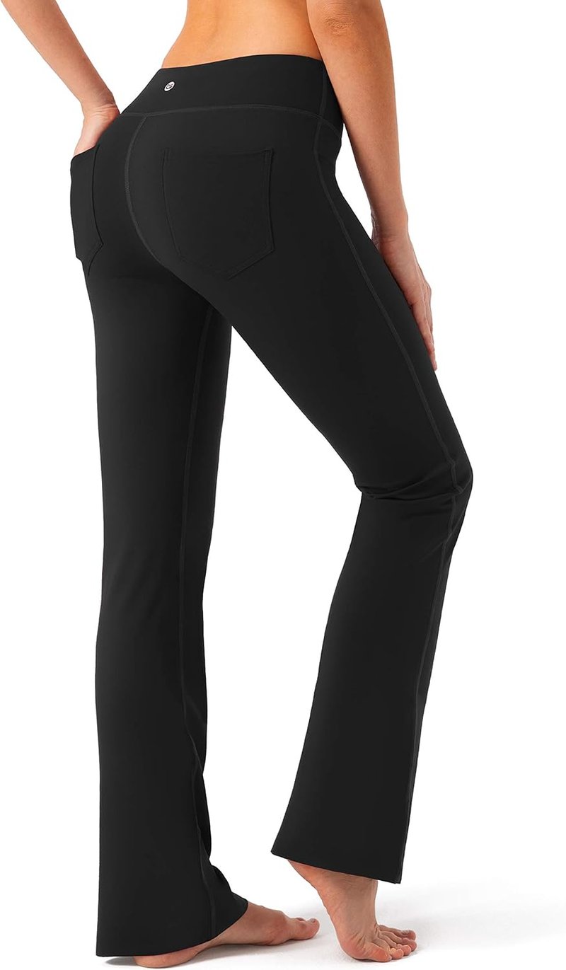 Women's High Waist Yoga Pants - Flare Leggings with Pockets | Bootcut Casual Work Trousers