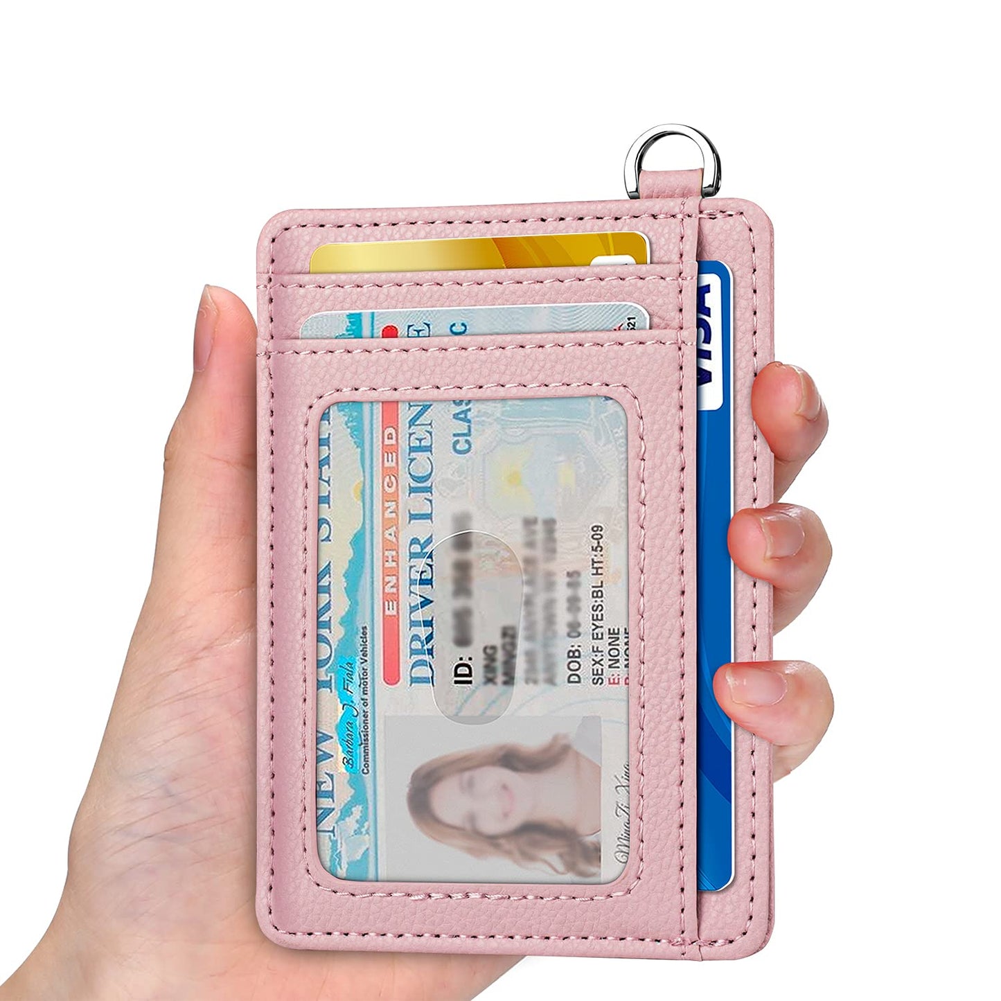 EcoVision Slim Minimalist Front Pocket Wallet, RFID Blocking Credit Card Holder Wallet with Detachable D-Shackle for Men Women