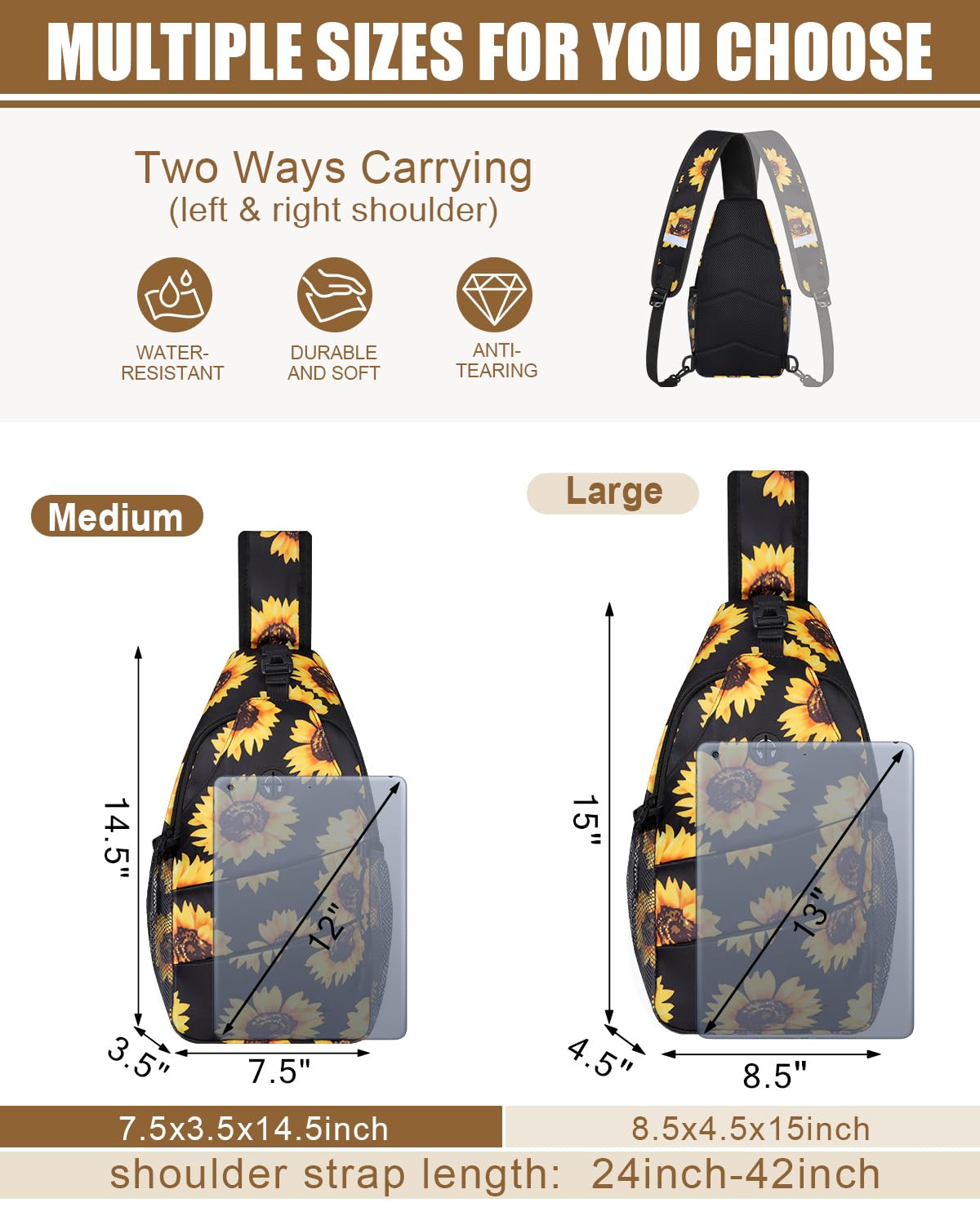 Crossbody Bags for Women Men Trendy Sling Bag Bakpack Casual Chest Bag with Convertible Shoulder Strap